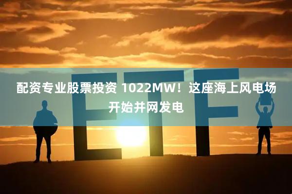 配资专业股票投资 1022MW！这座海上风电场开始并网发电