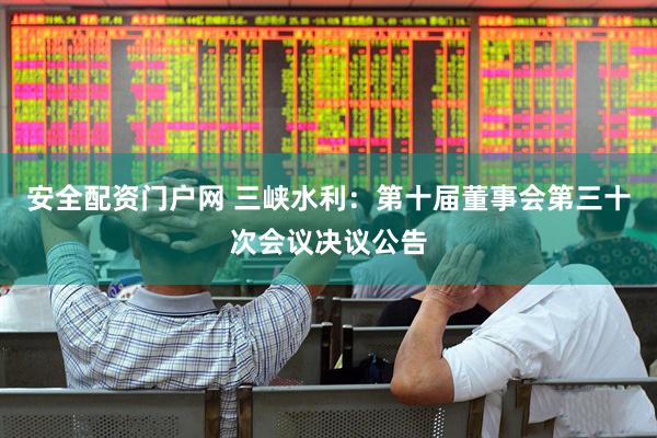 安全配资门户网 三峡水利：第十届董事会第三十次会议决议公告